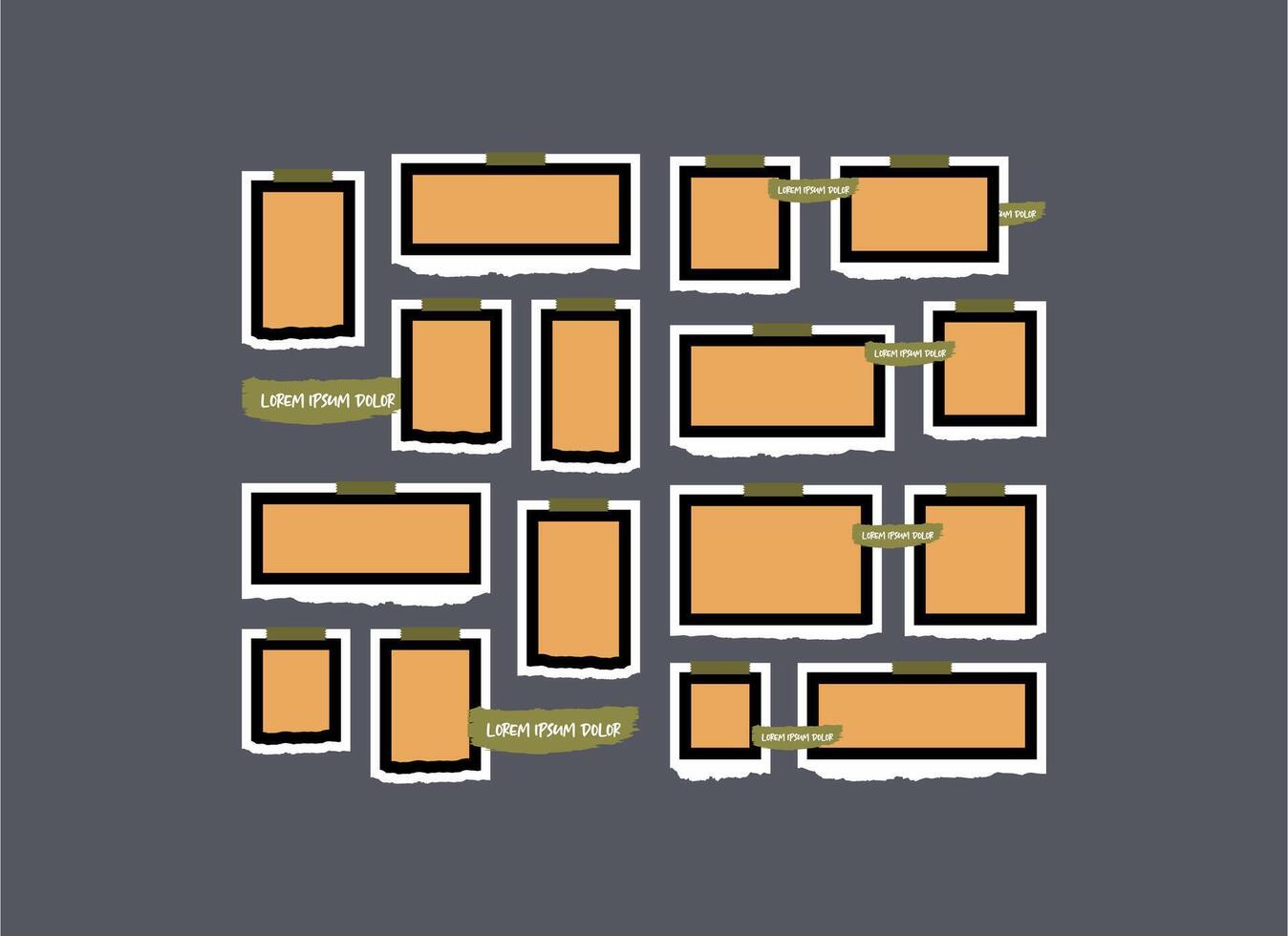 Picture collage frames set vector