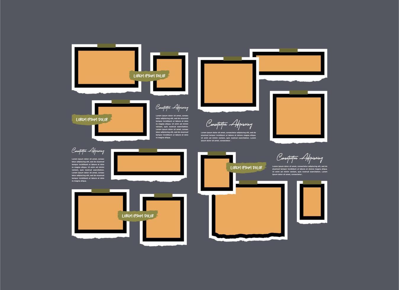 Creative Template Collage Frames for photo vector