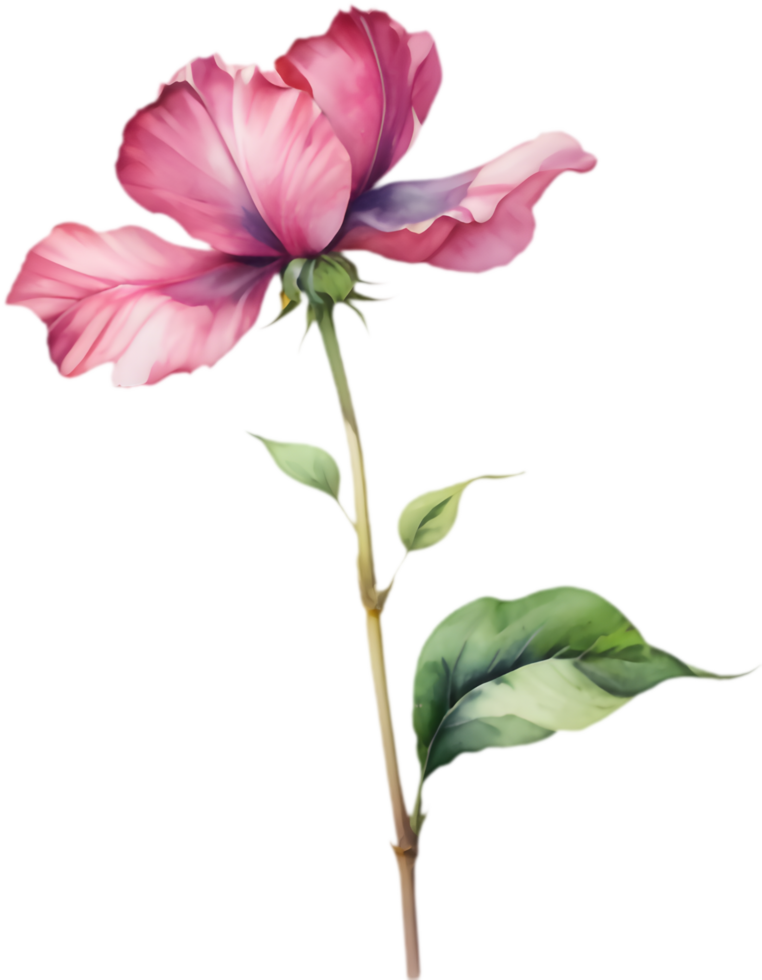 Beautiful Pink Bombax Ceiba Blossom Watercolor. . png