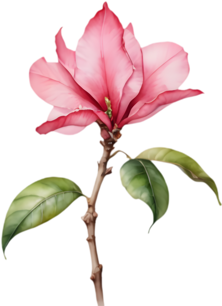 Stunning Pink Bombax Ceiba Blossom Watercolor. . png