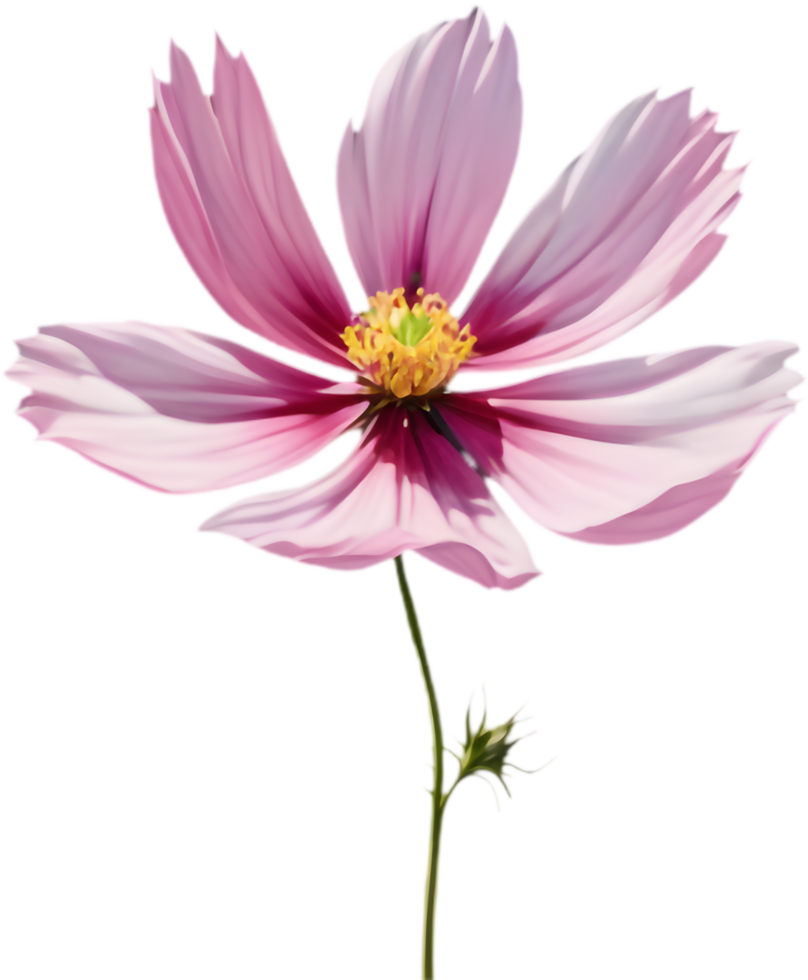 Charming Deep Pink Cosmos Illustration for Nature Enthusiasts. . png