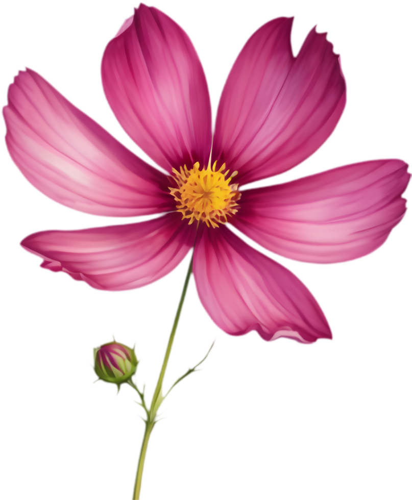 Vibrant Watercolor Cosmos Flowers Ideal for Wall Art Displays. . png