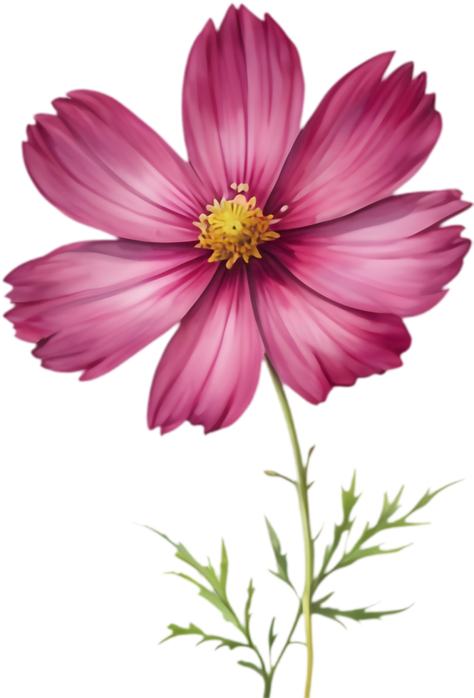 Artistic Representation of Deep Pink Cosmos Flower Blooms. . png