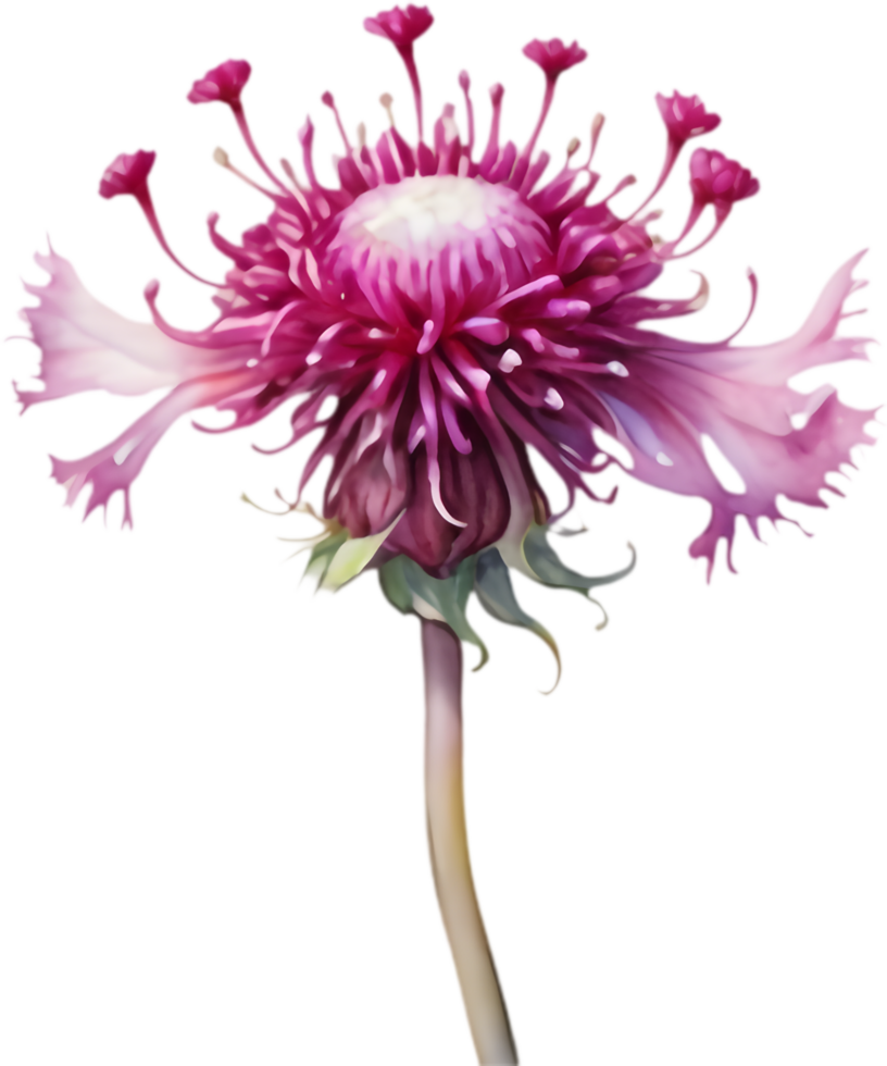 Lovely Pink Globe Amaranth Flower Watercolor Illustration. . png