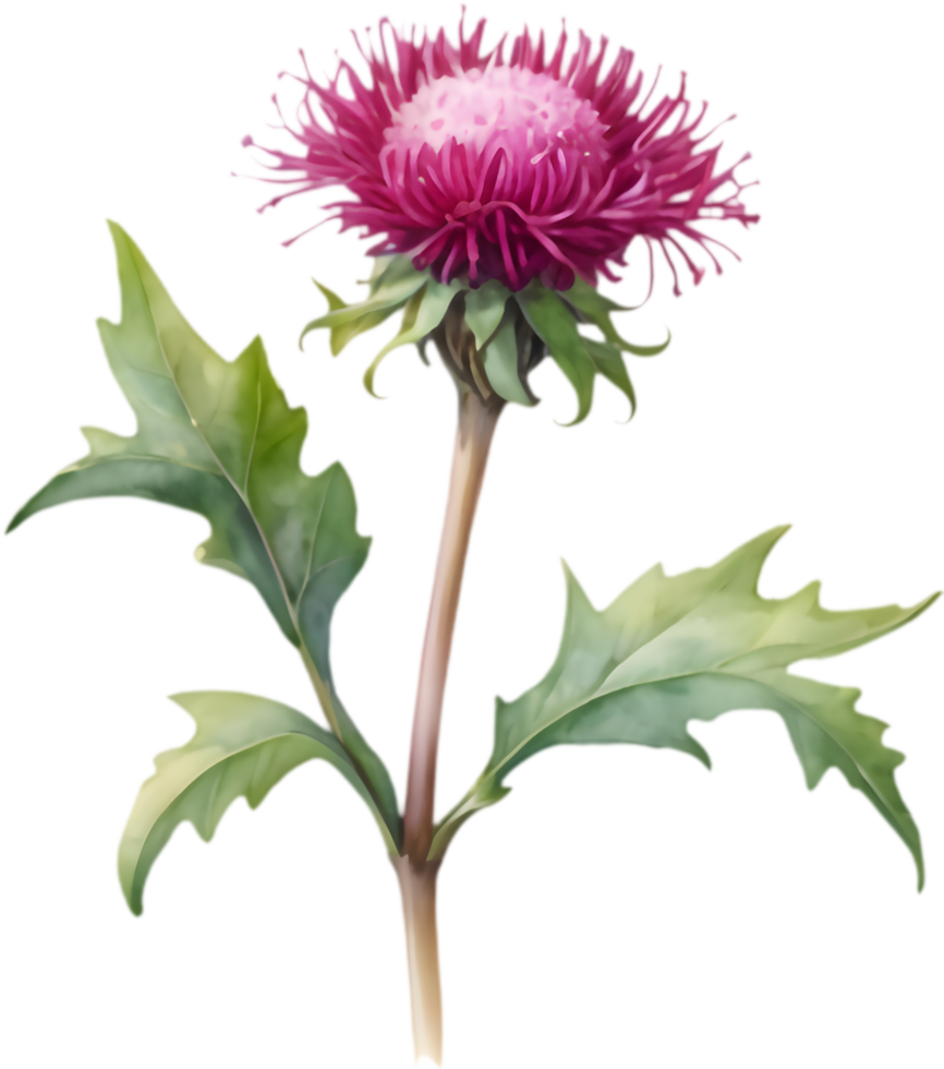 Richly Colored Globe Amaranth Flower Painting. . png