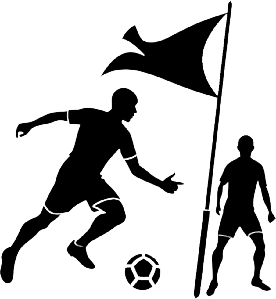 Black soccer player stencil art for backgrounds. . png