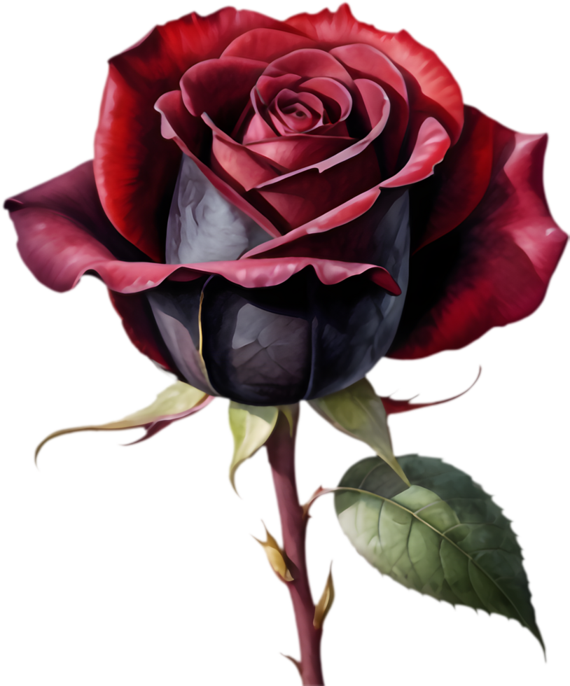 Gorgeous Black Baccara Rose for Graphic Design. . png