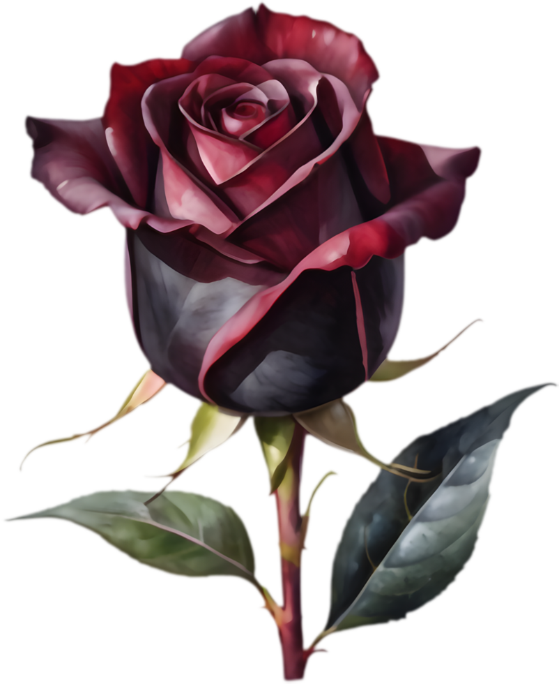 Beautifully Designed Black Baccara Rose Artwork. . png