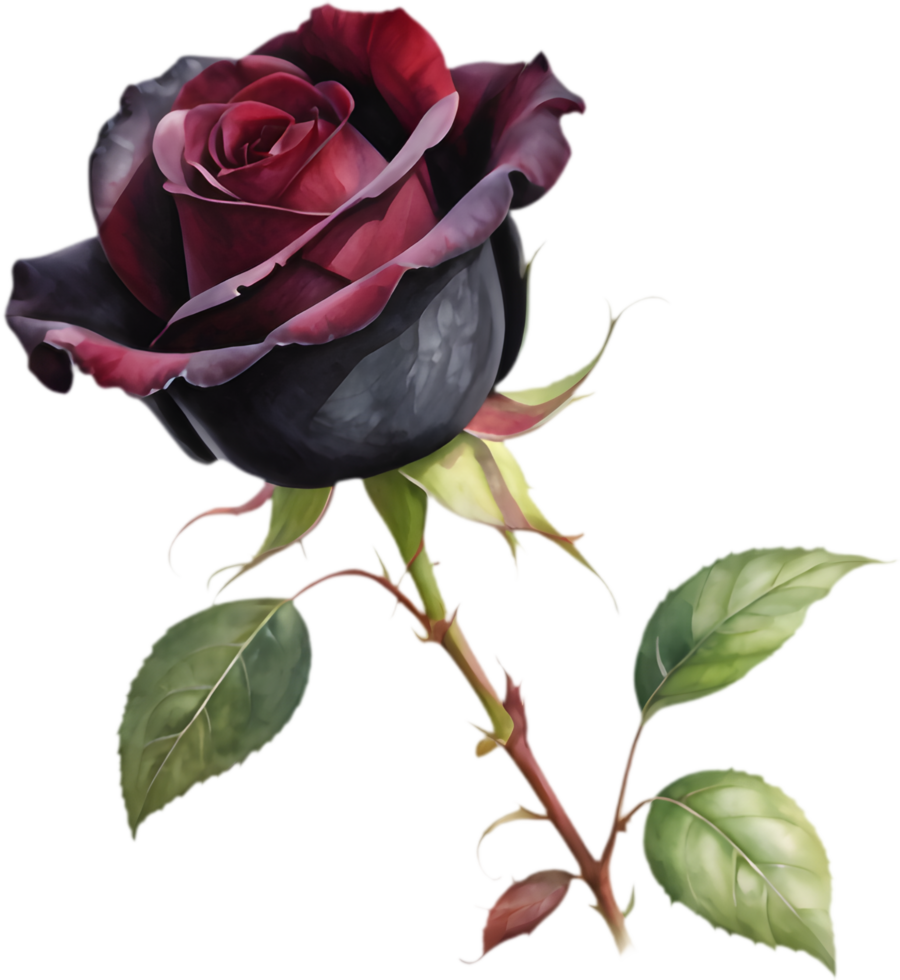 Rich and Elegant Black Baccara Rose Design. . png