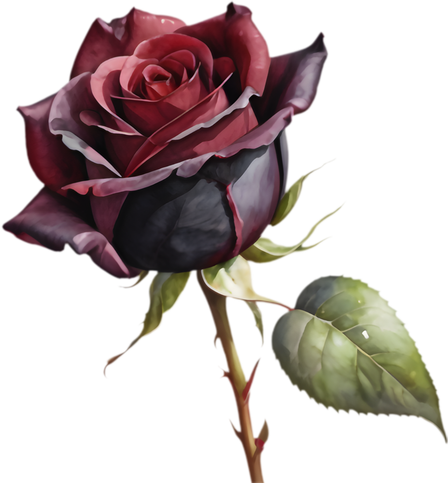 Rich Black Baccara Rose, A Touch of Elegance. . png