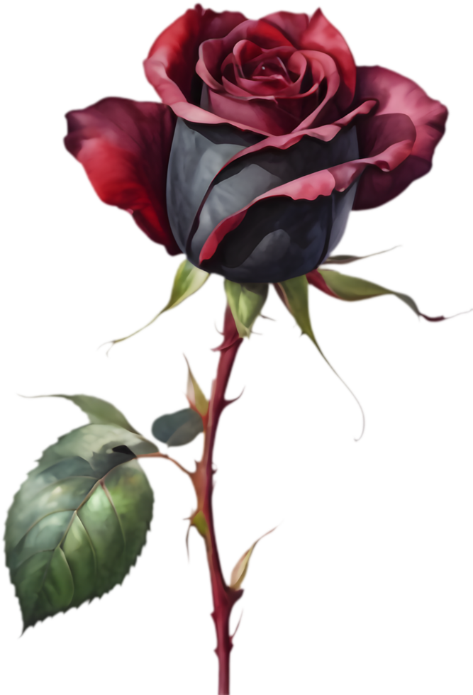 Unique Black Baccara Rose for Creative Designs. . png
