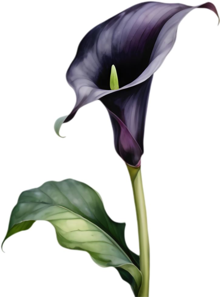 Dark and Elegant Calla Lily Flower Arrangement. . png