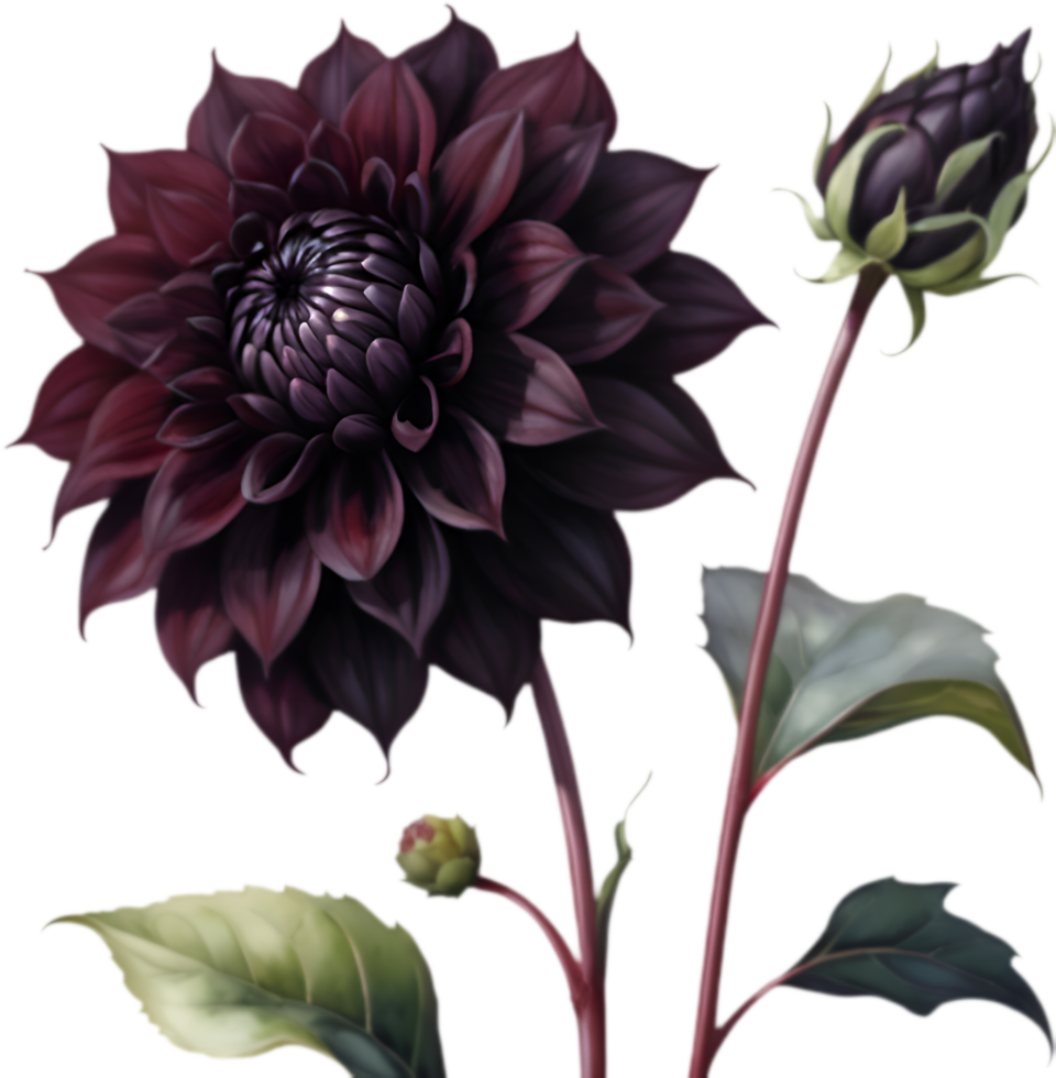 Gothic Beauty, Dahlia Black Jack Blooms. . png