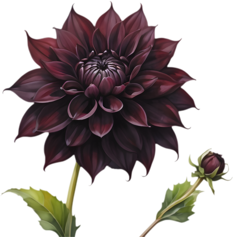 Dahlia Black Jack, Elegant Floral Arrangement. . png