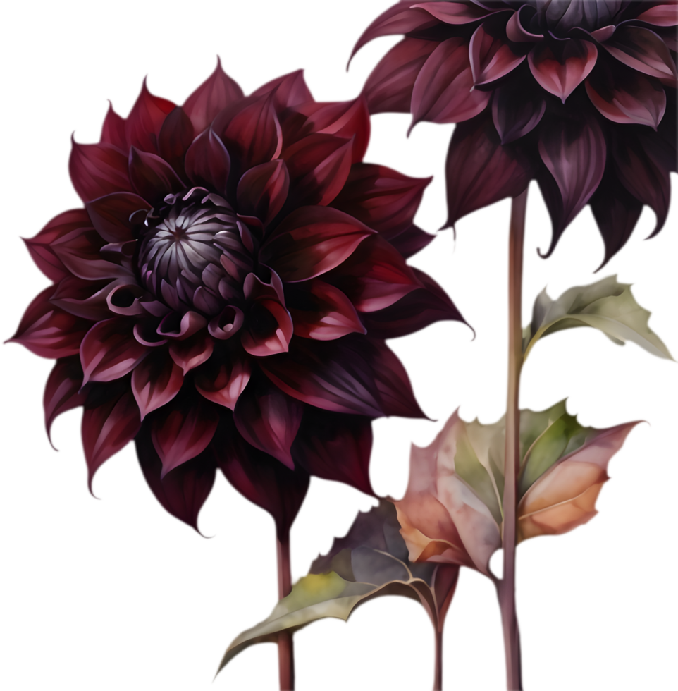 Dahlia Black Jack, Stunning Dark Blooms. . png