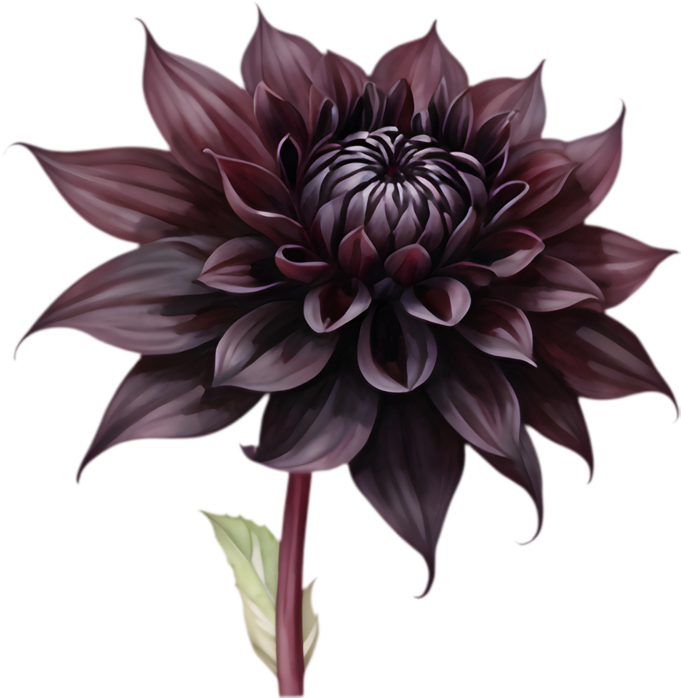 Mystical Black Dahlia, Velvet Petal Perfection. . png