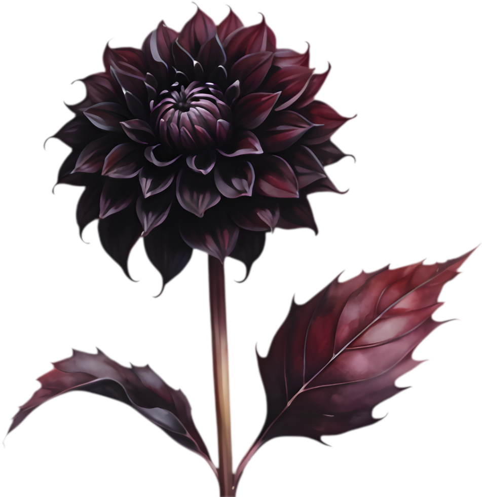 Captivating Black Dahlia, A Floral Wonder. . png