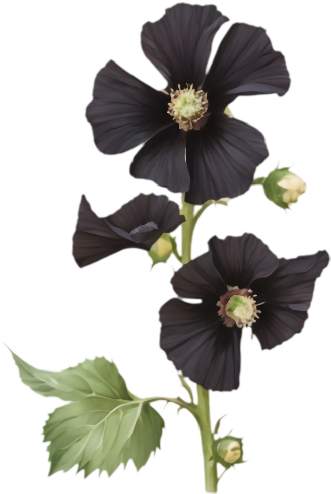 Rich Chocolate-Black Hollyhock for Garden Beauty. . png