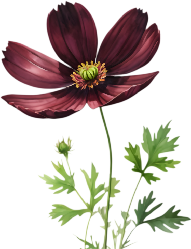 Chocolate Cosmos Dark Blooms Clipart. . png
