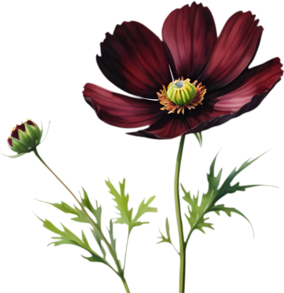 Cosmos Atrosanguineus Dark Blooms Clipart. . png