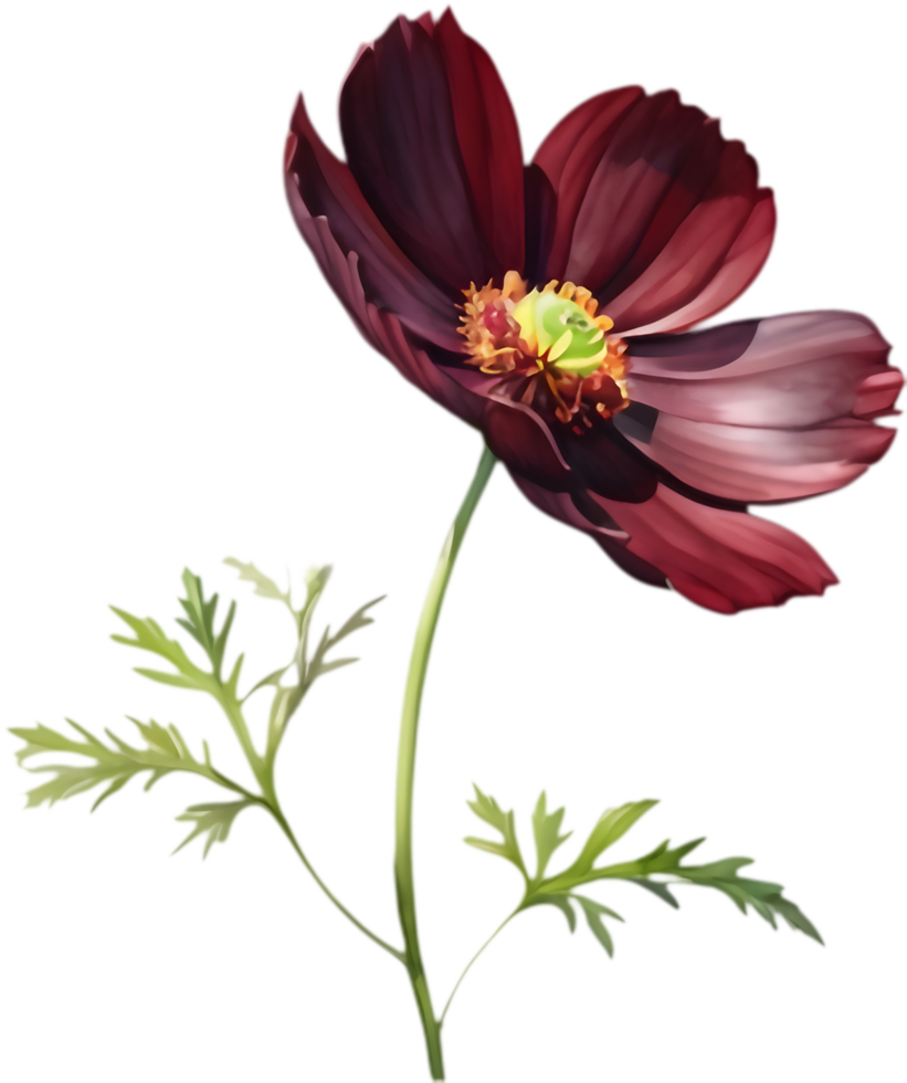 Burgundy Cosmos Atrosanguineus Blooms Clipart. . png