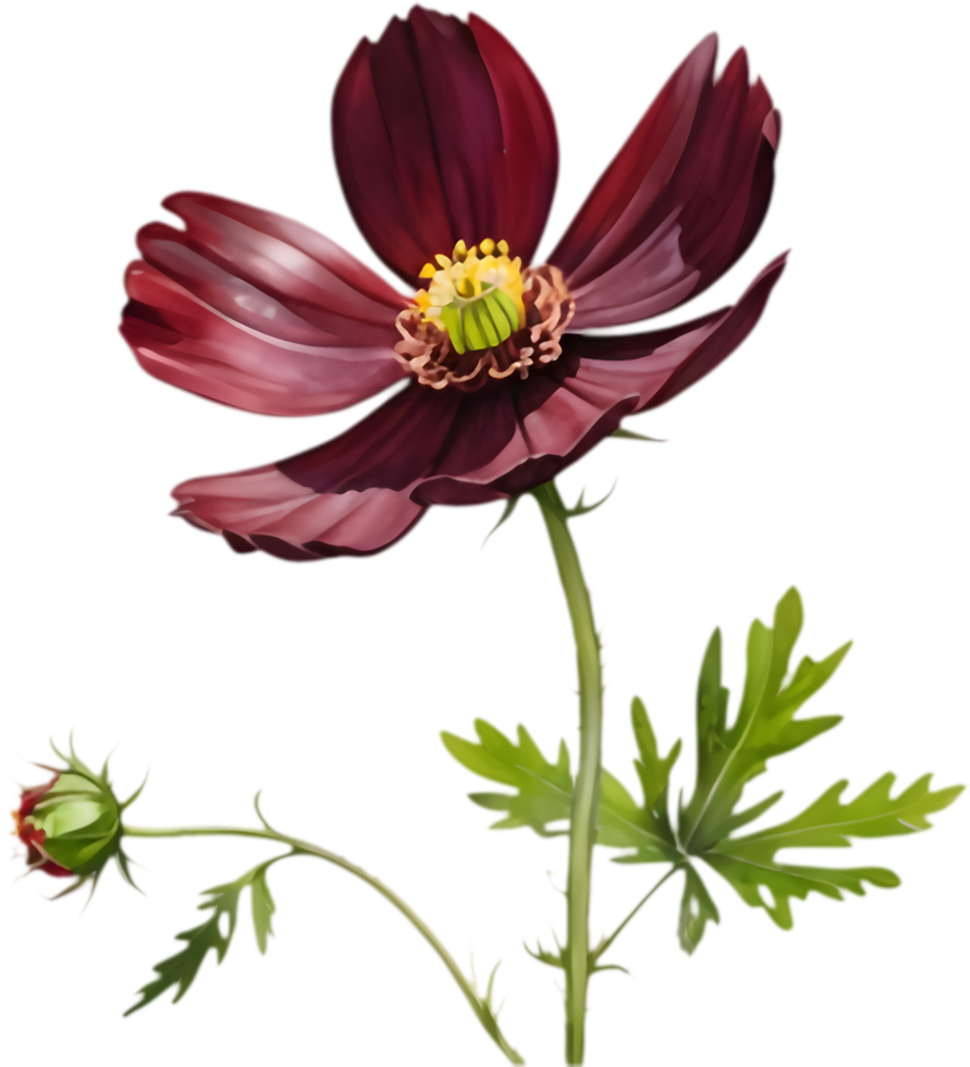Cosmos Atrosanguineus Burgundy Blooms Clipart. . png