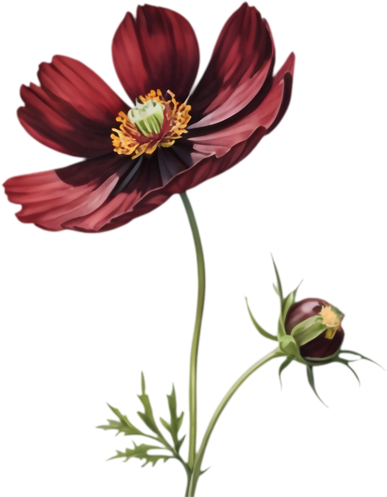 Cosmos Atrosanguineus Blooms Clipart Image. . png