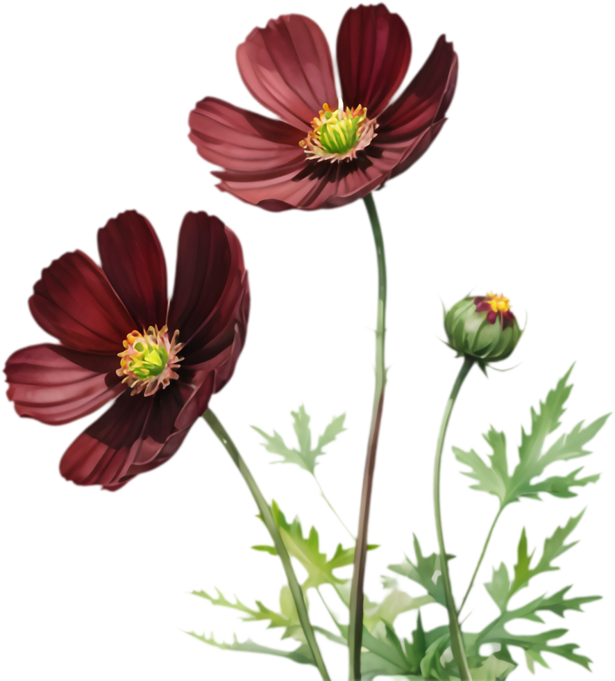 Dark Cosmos Atrosanguineus Flowers Clipart. . png