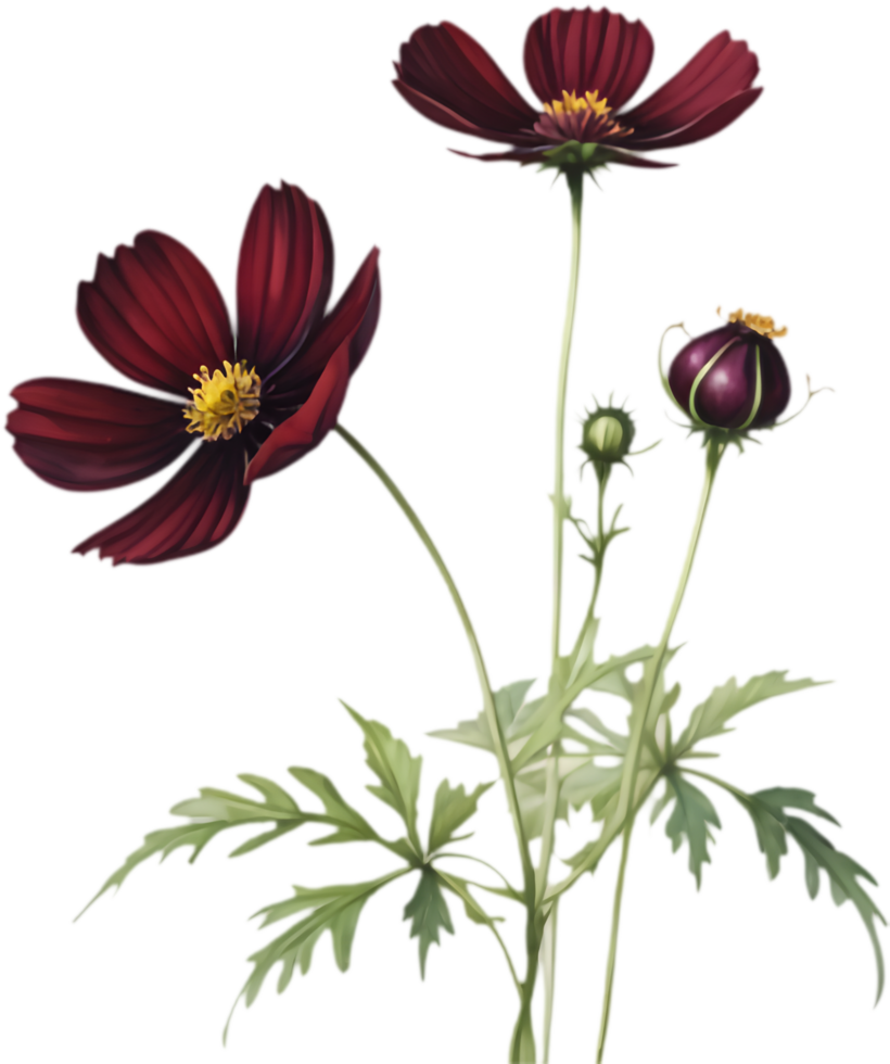 Beautiful Cosmos Atrosanguineus Clipart Blooms. . png