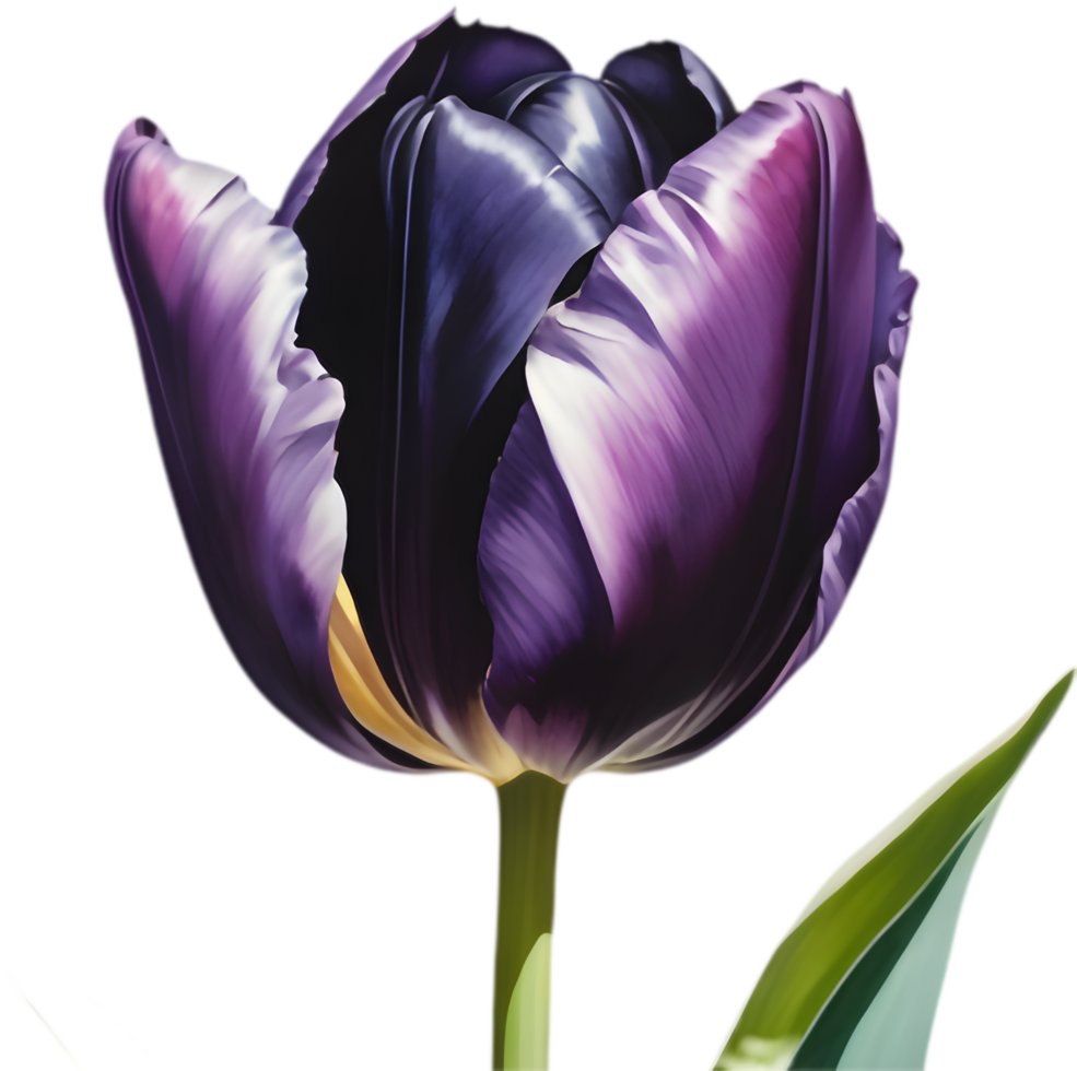 Purple Tulip Watercolor with Silky Sheen. . png