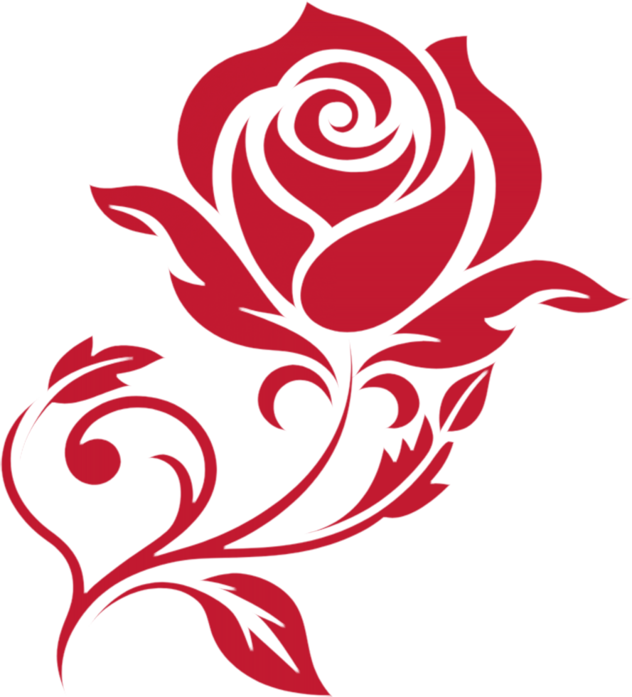 Simple and Beautiful Rose Stencil. . png