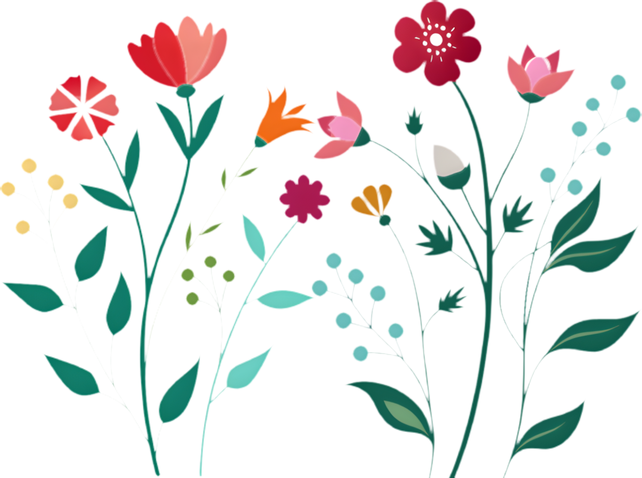 Wildflower Meadow Clipart for DIY Projects. . png