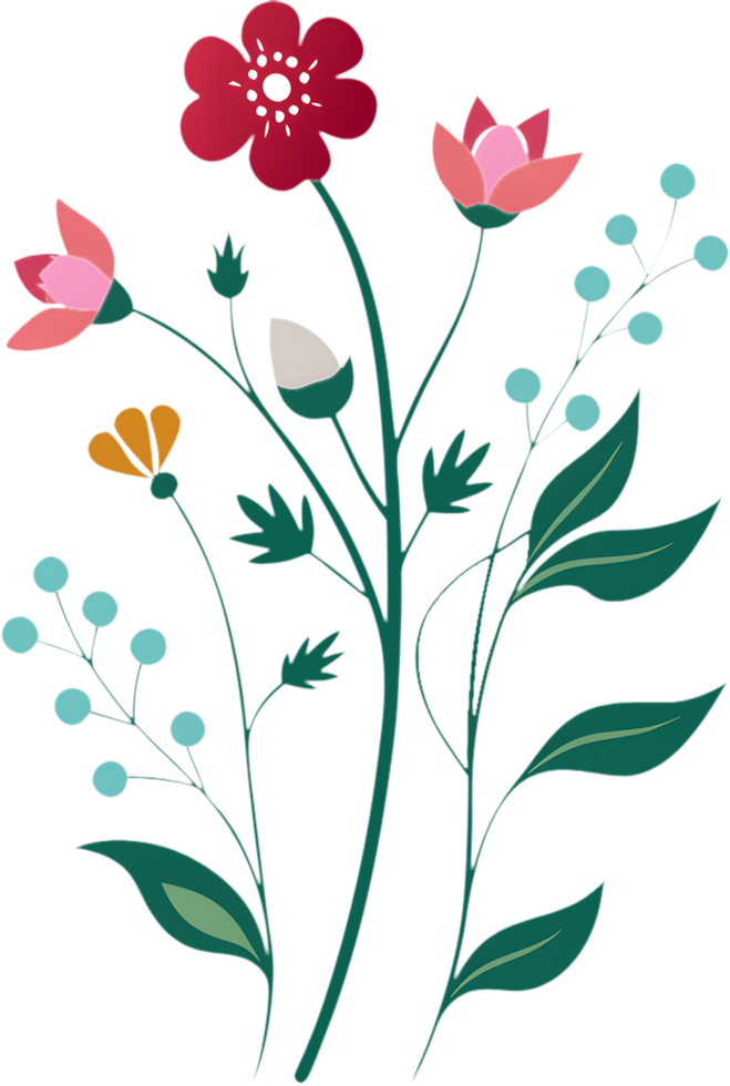 Beautiful Meadow Wildflower Stencil Art. . png