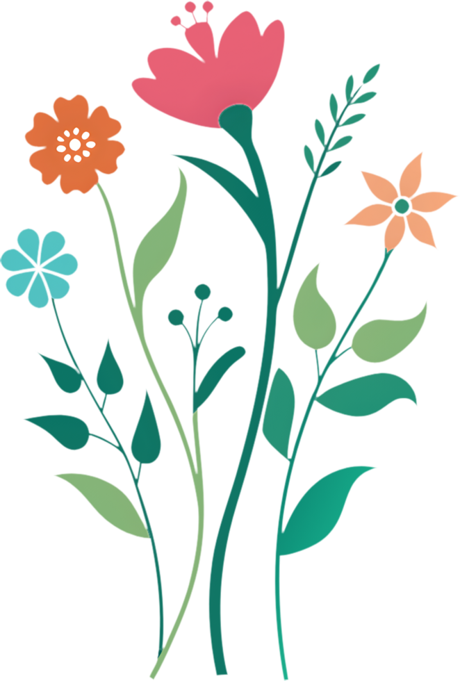 Decorative Wildflower Meadow Clipart Pack. . png