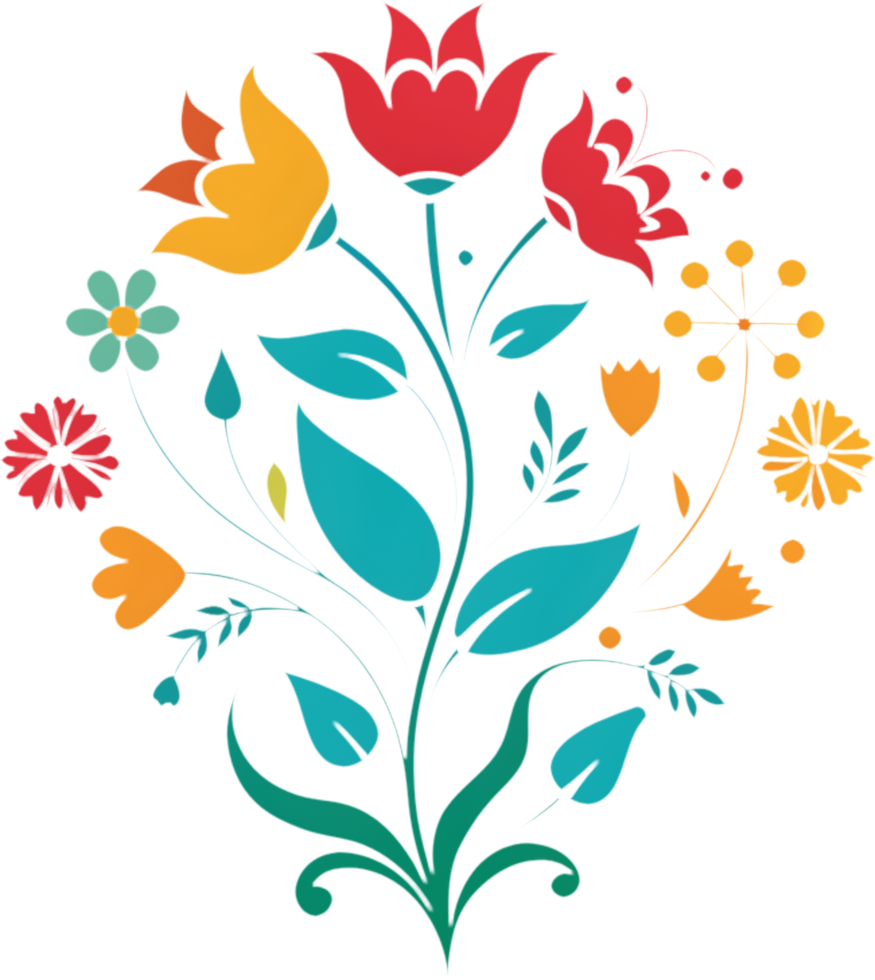 Hand-Drawn Meadow Wildflowers for Projects. . png