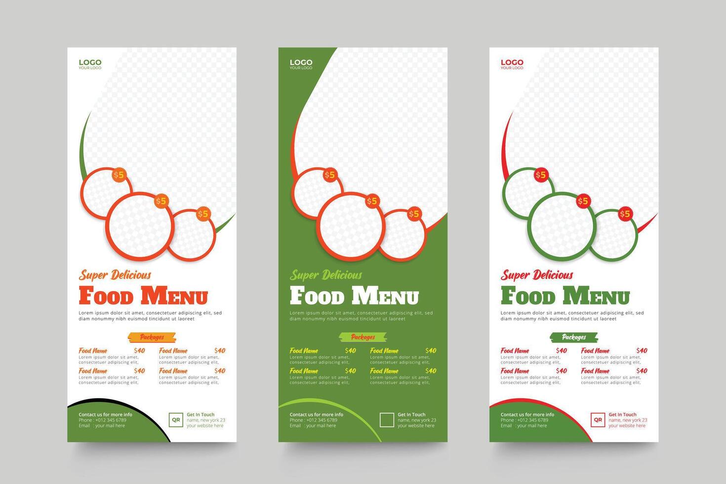 Restaurant food rollup banner vector
