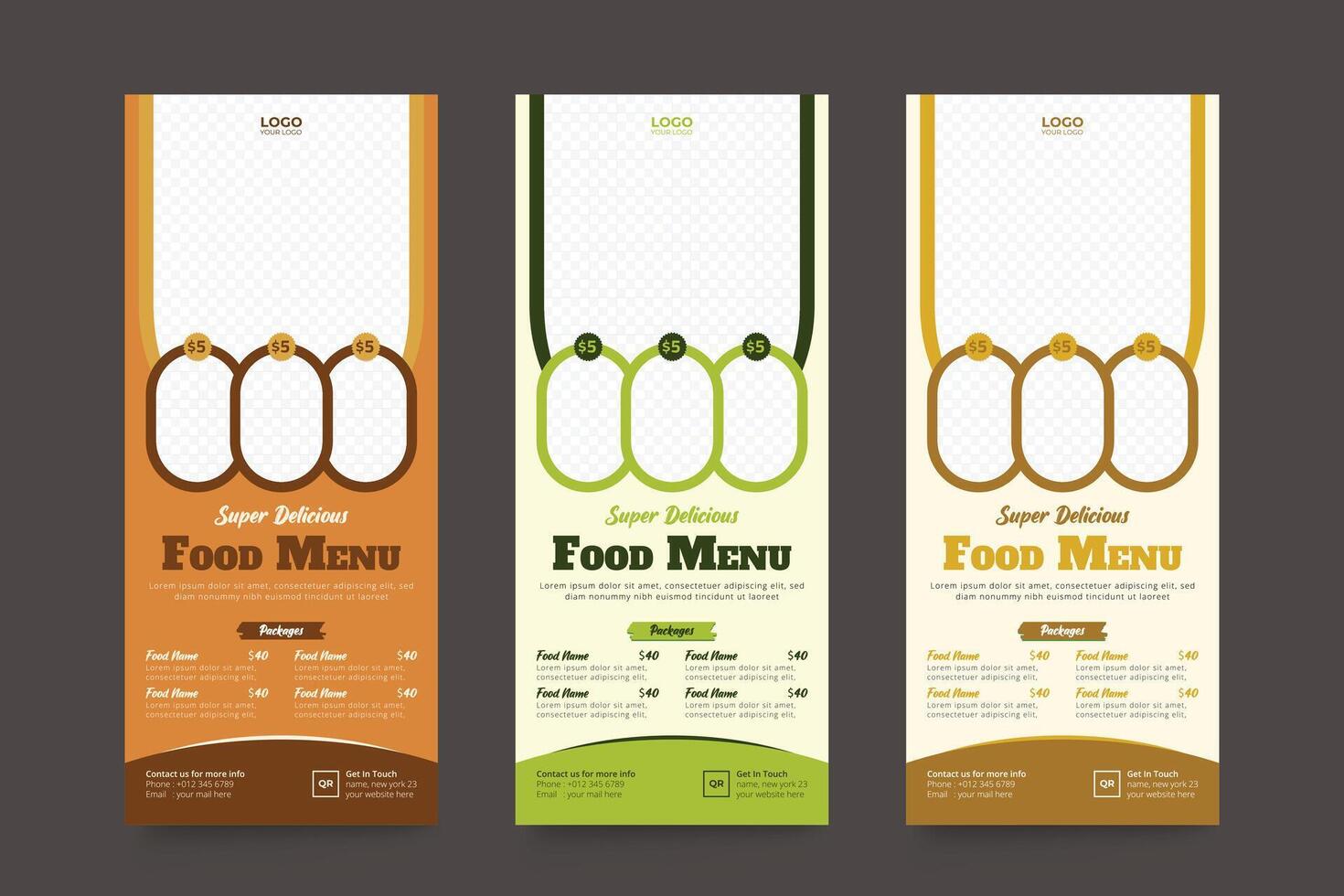 Food rollup banner vector