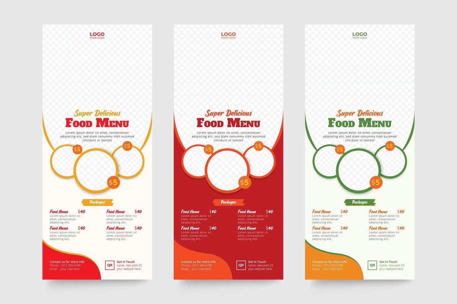 Restaurant food rollup banner template design vector