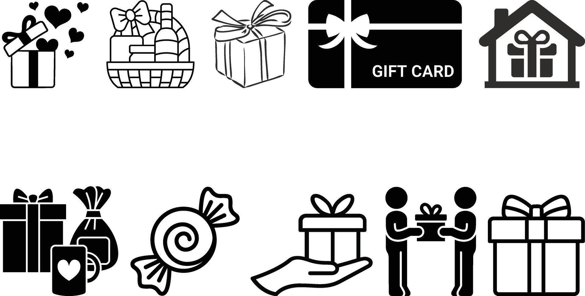 Gifts icon set collection vector