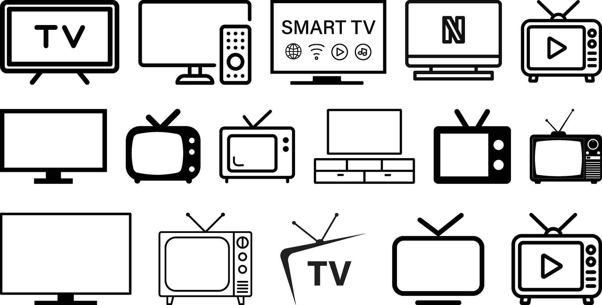 Tv icon set collection design vector