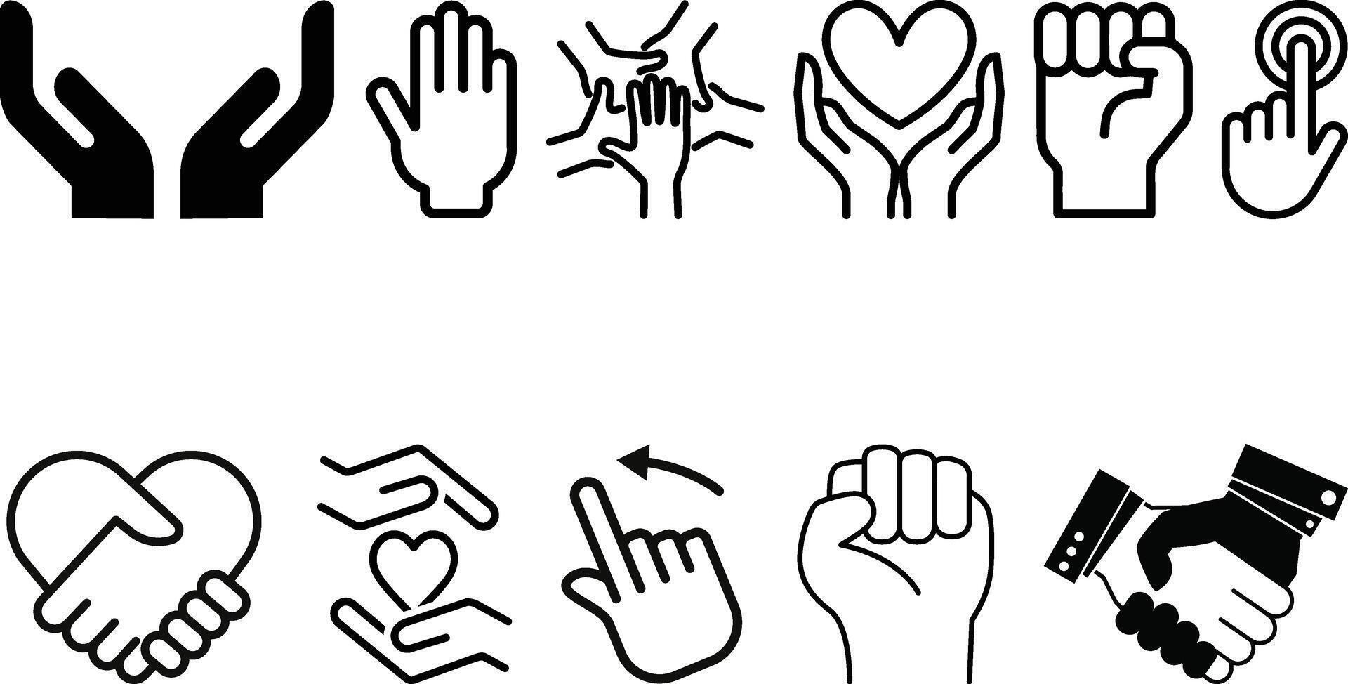 Hand icon set collection Design vector