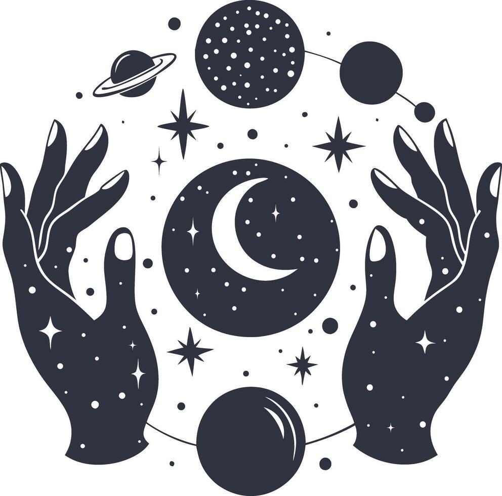 Magic Sphere Hands vector