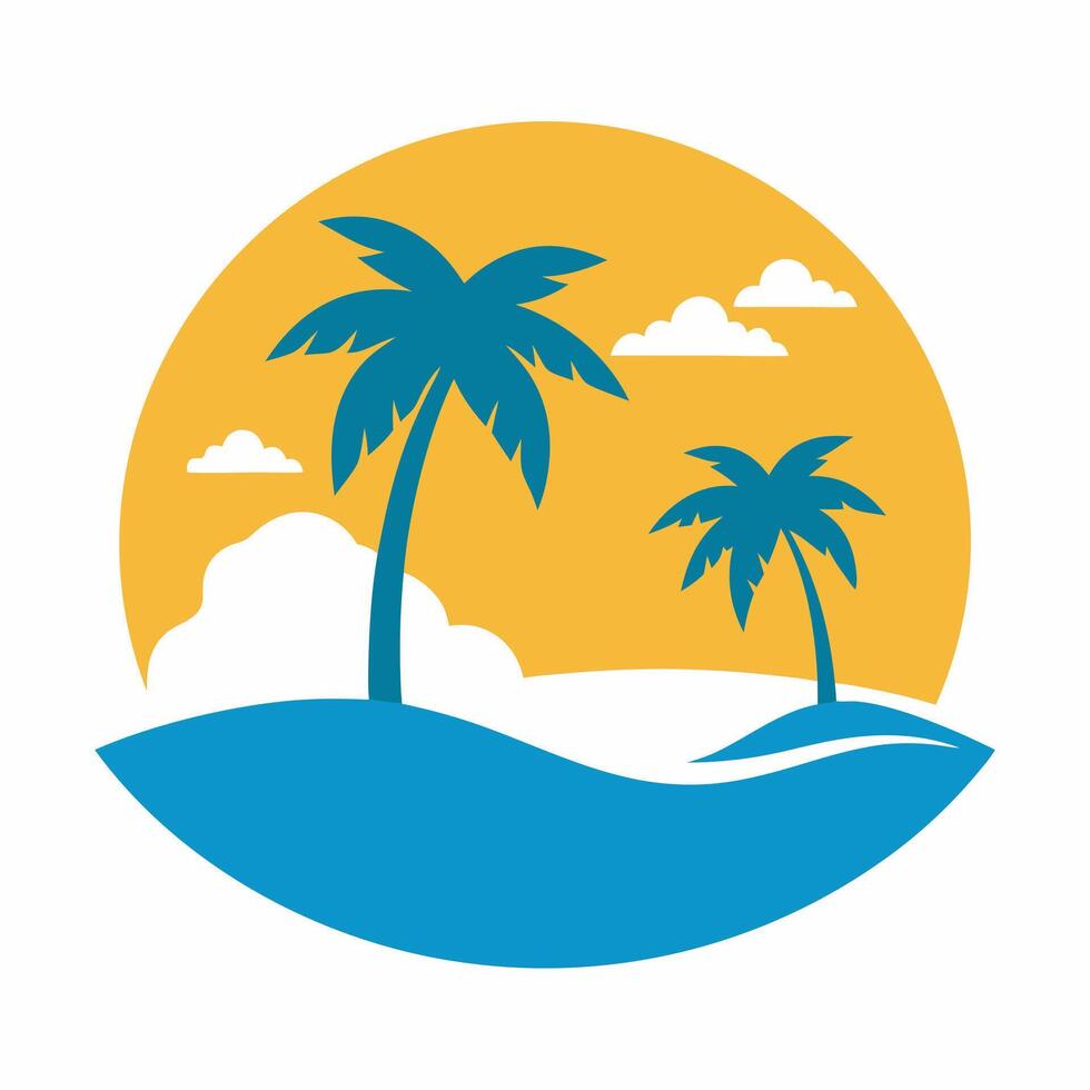 Sea beach illustration vector