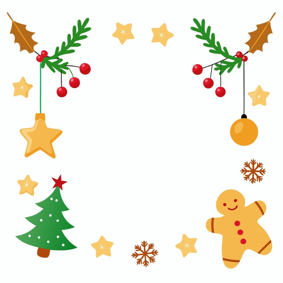 Christmas Border Decorations Garland Illustration vector