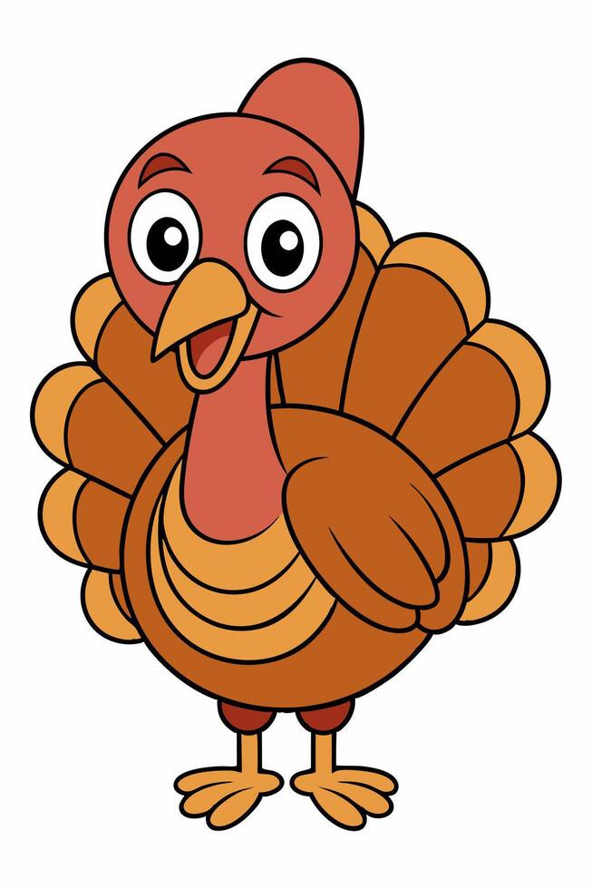 A Cartoon Turkey Illustration vector