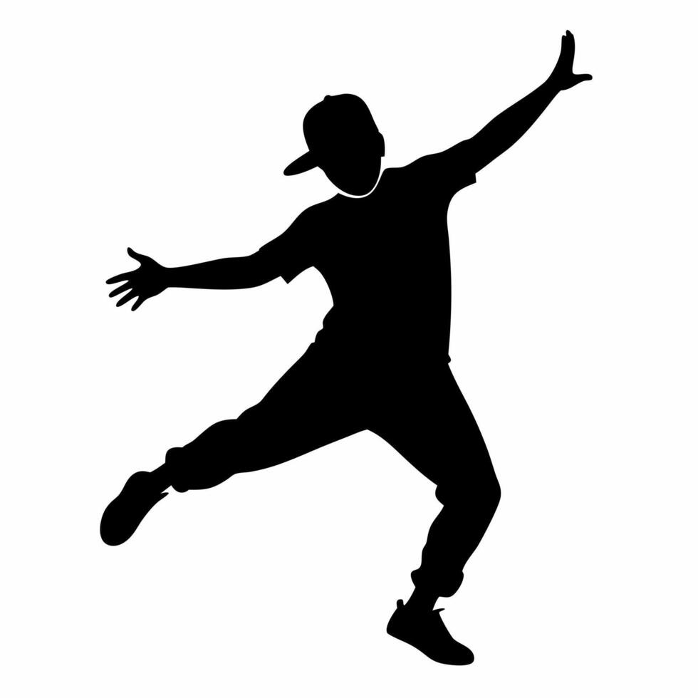 Rap dancer silhouette illustration vector