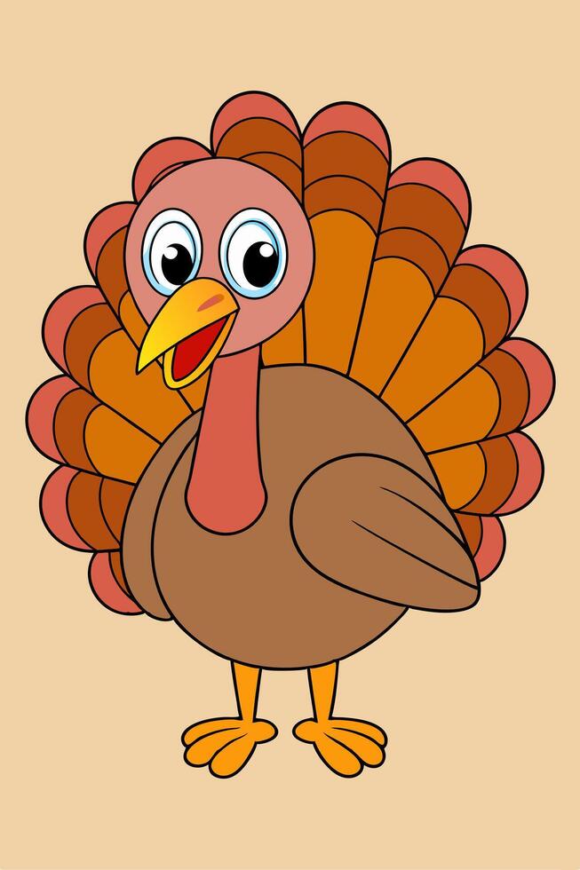 A Cartoon Turkey Illustration vector