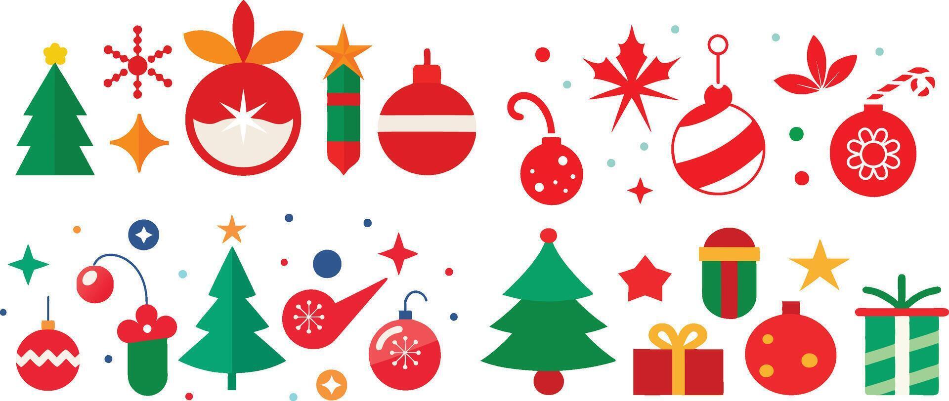 A Set Of Christmas Ornament Illustration vector