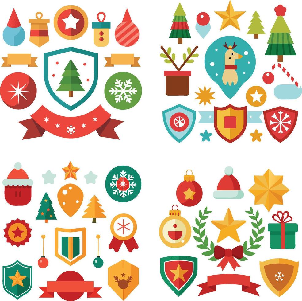 Christmas and new year elements set vector