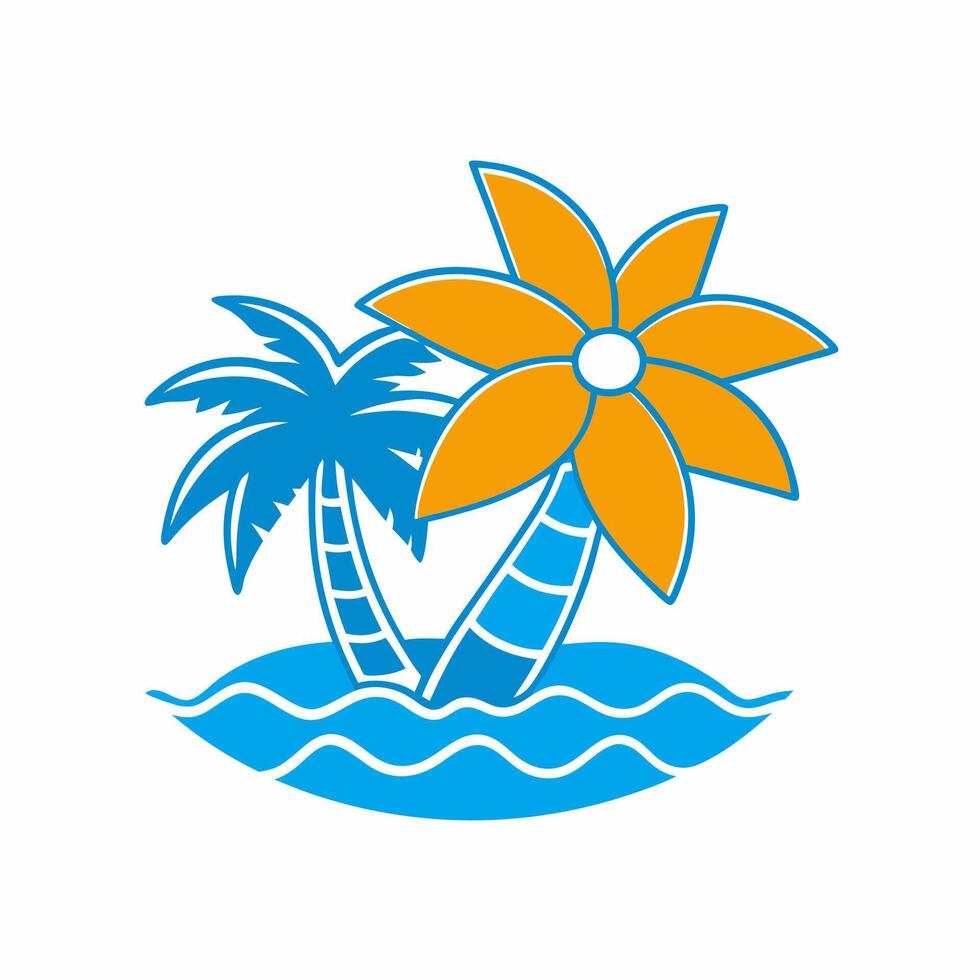 Sea beach illustration vector